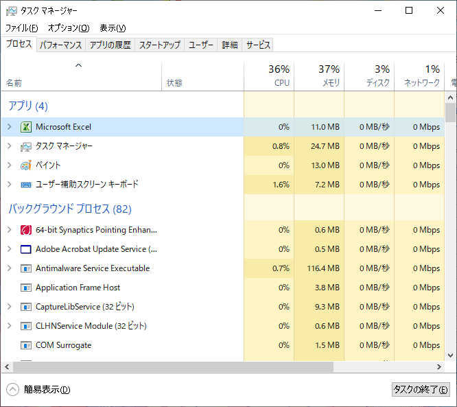 タスクマネージャー