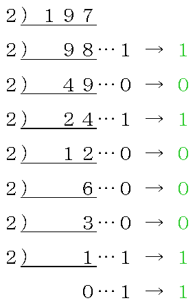 10進数を2進数に変換